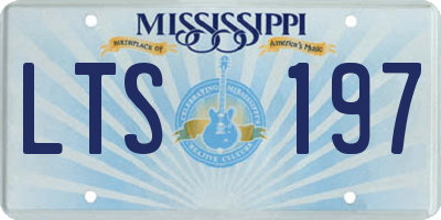 MS license plate LTS197