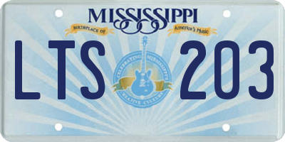 MS license plate LTS203