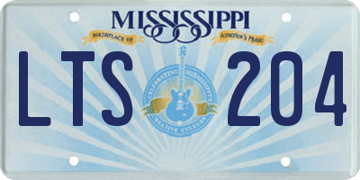 MS license plate LTS204