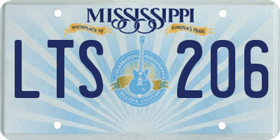 MS license plate LTS206