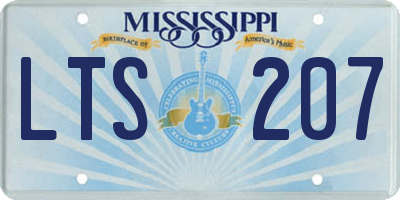 MS license plate LTS207