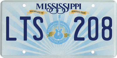 MS license plate LTS208