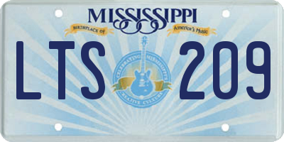MS license plate LTS209