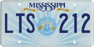 MS license plate LTS212