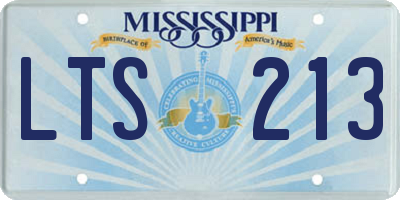 MS license plate LTS213