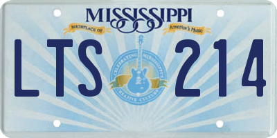 MS license plate LTS214