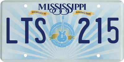 MS license plate LTS215