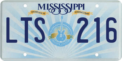 MS license plate LTS216