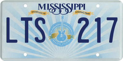 MS license plate LTS217