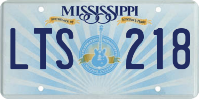 MS license plate LTS218