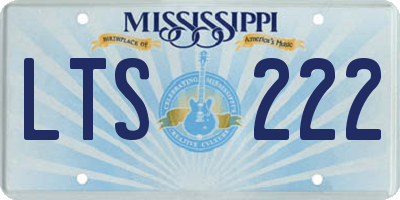 MS license plate LTS222