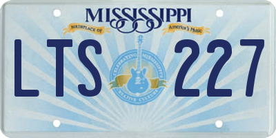 MS license plate LTS227