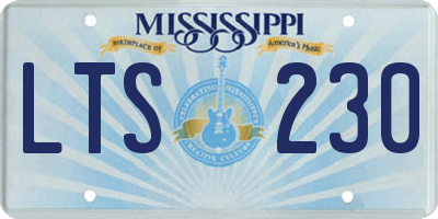 MS license plate LTS230