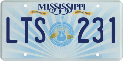 MS license plate LTS231