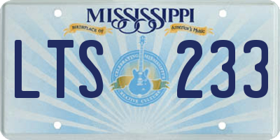 MS license plate LTS233
