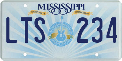 MS license plate LTS234