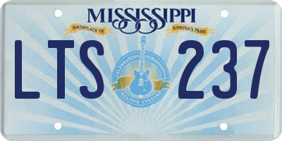 MS license plate LTS237