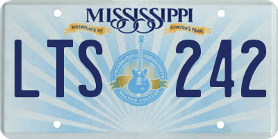 MS license plate LTS242