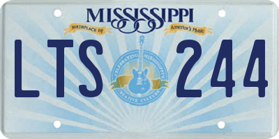 MS license plate LTS244