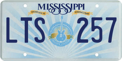 MS license plate LTS257