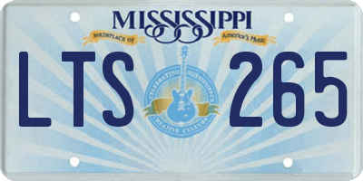 MS license plate LTS265