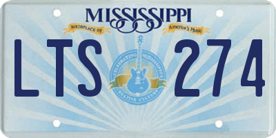 MS license plate LTS274