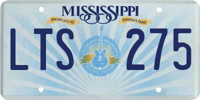 MS license plate LTS275