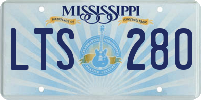 MS license plate LTS280