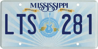 MS license plate LTS281