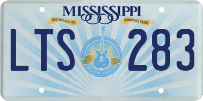 MS license plate LTS283