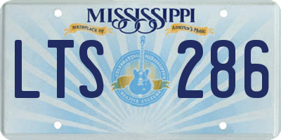 MS license plate LTS286