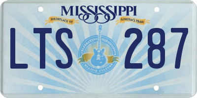 MS license plate LTS287