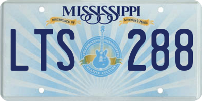 MS license plate LTS288