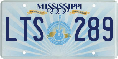 MS license plate LTS289