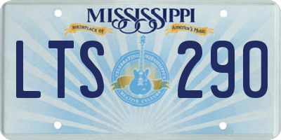 MS license plate LTS290