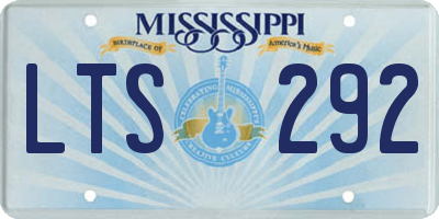 MS license plate LTS292