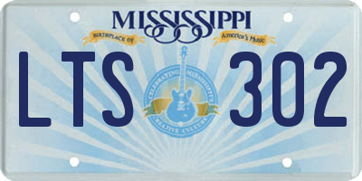 MS license plate LTS302