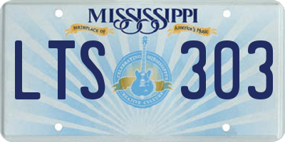 MS license plate LTS303