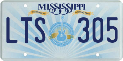 MS license plate LTS305