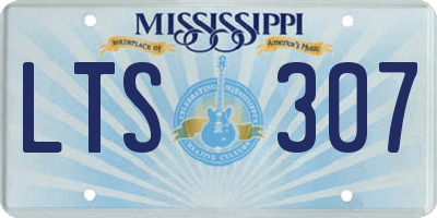 MS license plate LTS307