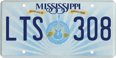 MS license plate LTS308