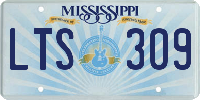 MS license plate LTS309