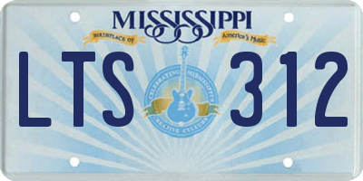MS license plate LTS312