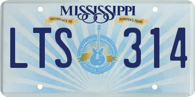 MS license plate LTS314