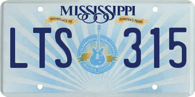 MS license plate LTS315