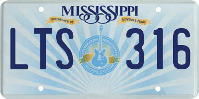 MS license plate LTS316