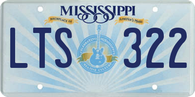 MS license plate LTS322