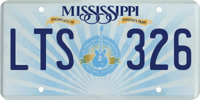 MS license plate LTS326