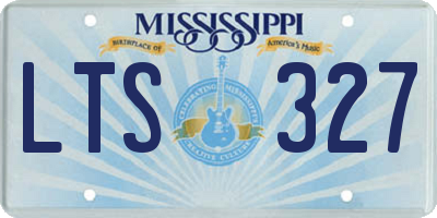 MS license plate LTS327