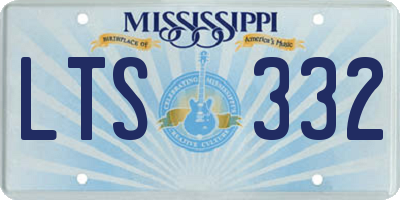 MS license plate LTS332
